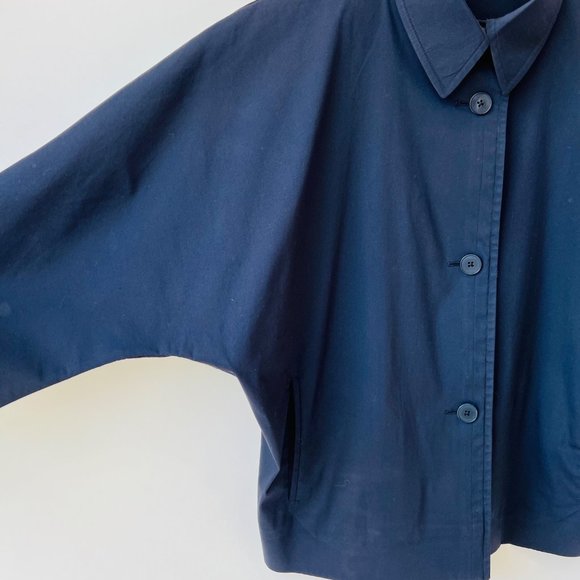 ❤️ Jil Sander Dolman sleeves Collared shirt in Navy Blue, Size 38 - Picture 4 of 8